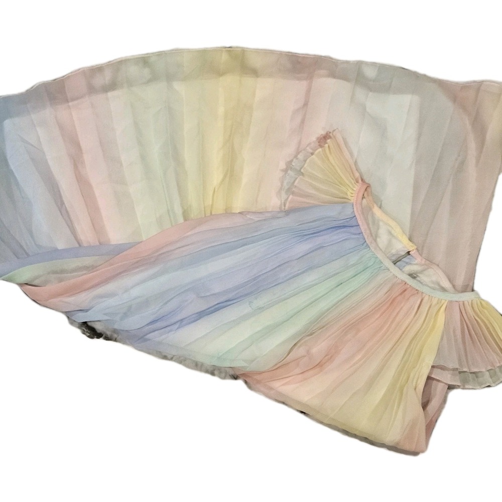 Rare Editions Pastel Rainbow Colorful Spring Formal Easter Dress Sz XS (4/5)